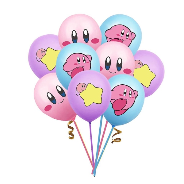 Japansk Game Star Cappy-tema Bursdagsfestdekorasjon Ballonger Kirby-trykt lateksballongdekorasjon