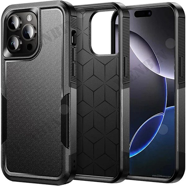 Etui til iPhone 16 Pro Max Plus Kraftig Hård Bagside Robust Stødsikker Beskyttelse iPhone16Pro iPhone16Pro