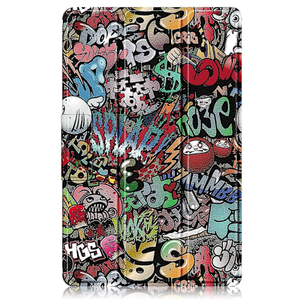 Läder Smart Tablet Fodral För Lenovo Tab M10 10.1 3:e Generationen Graffiti