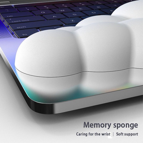Cloud håndledsstøtte combo musehåndledsstøtte pude ergonomisk smertelindring søde skrivebordstilbehør skridsikkert sæt sort Black