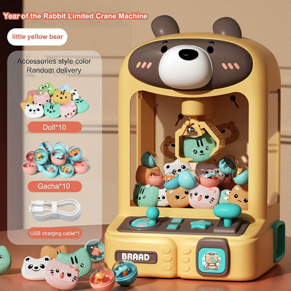2024 NY Claw Machine til Børn Legetøj til Piger Arcade Claw Game Machine med Mini Plys Legetøj Justerbare Lyde og Musik Fest Fødselsdag Legetøj Gaver til