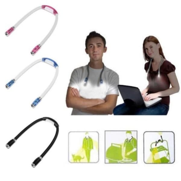 LED halslampe Hug Light for håndfri lesing og nattlys green