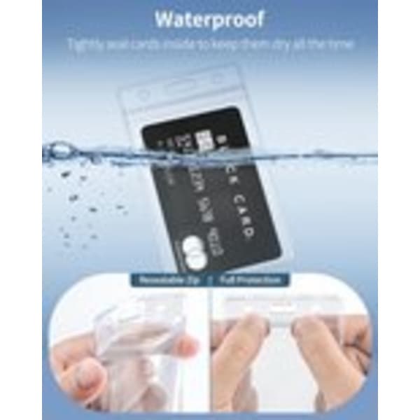 6-pack vertikal vattentät transparent PVC-korthållare för ID-kort