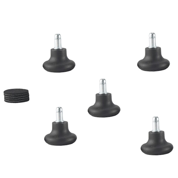 5 Pak Bell Glides til Kontorstol Uden Hjul, Udskiftning af Rullende Stol Drejehjul Fast S