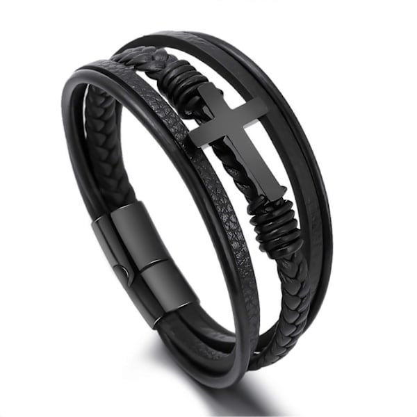 Miesten Tiikerinsilmä Rannekoru Muoti Pinottava Miesten Korut Häihin Black Buckle 23cm