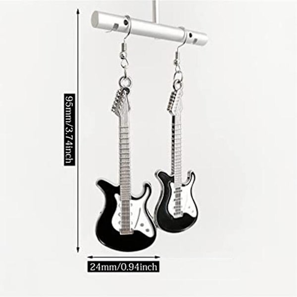 Gitar Musikk Instrument Ørepynt Subkultur 90-tallet Jente Y2k Smykker For Kvinner White