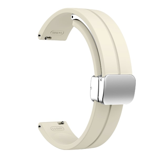 Silikonarmband för Garmin Lily 2 med Magnetisk Vikbar Spänne Starlight Silver Buckle