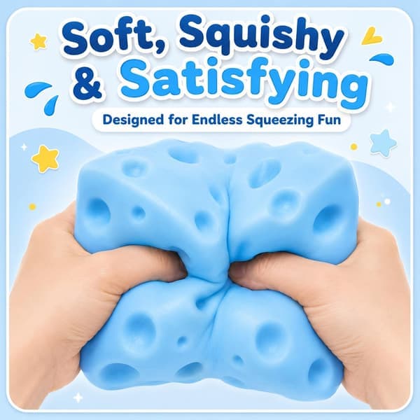 3,15-tommer Jumbo Ost Squishy Legetøj, Langsomt-stigende Dejfidget og Blød Sensorisk Stressaflastningskube til Børn