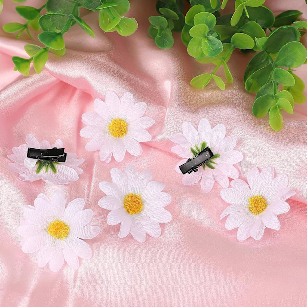6 st Daisy hårklämma Daisy solros hårklämma Daisy hårklämmor Liten tyg solros hårklämma blomma hårklämmor