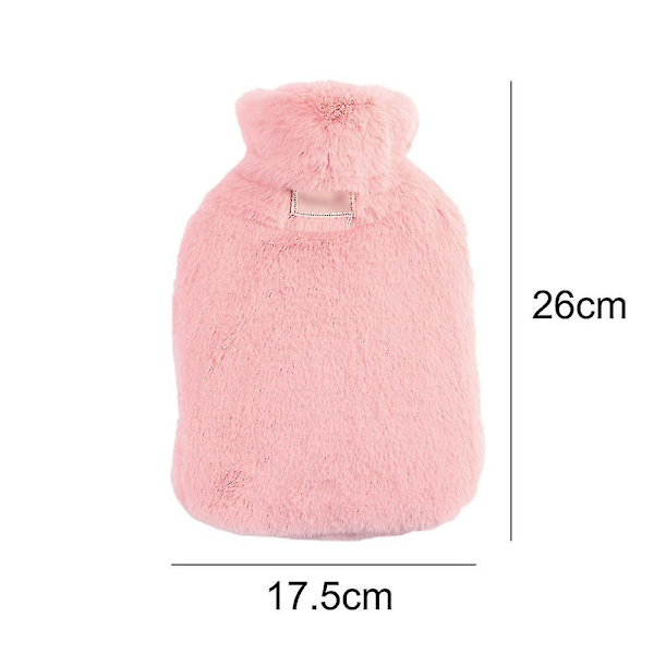 Varmvattenflaska med Mjukt Överdrag - Klassisk Varmvattenflaska för Smärtlindring, Nacke och Axlar, Fotvärmare, Mensvärk, Varm- och Kalla Terapi - Grå pink