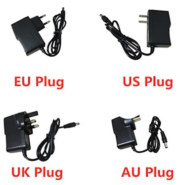 12v 1a 2a 3a 4a 5a 6a 8a 10a AC/for DC Adapter Switch Strømforsyning Lader For Led Light Strips Cctv Router 5.5x2.1-2.5mm Male Connector Us/uk/eu/au P