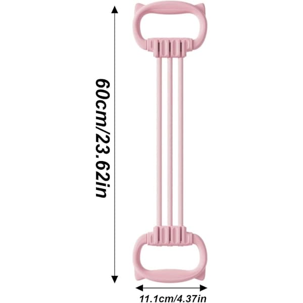 Otte-formet elastikbånd - Modstandsområde 15-90 lbs - Strækbart træningsbælte - Pink - TPE+TPR