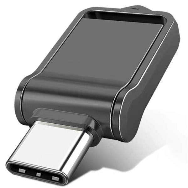 Mini Metall Typ C USB-minne Slitstark Bärbar Pendrive för Surfplatta Telefon Black 2TB