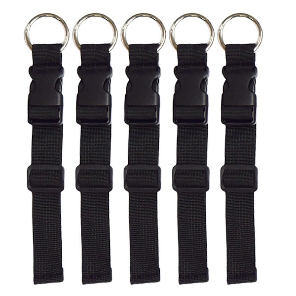 5 stk. bagagestrop kuffertbælte jakkeholder strop tilføj-en-taske rejsetilbehør til mænd og kvinder sort 2,5X24cm Black 2.5X24cm
