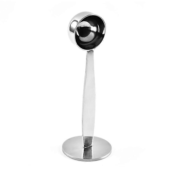 Kaffemåleske 2 I 1 Rustfrit Stål Kaffeske Kaffe Tamper til Måling af Malede Kaffebønner Stående Ske til Hjemmekontor