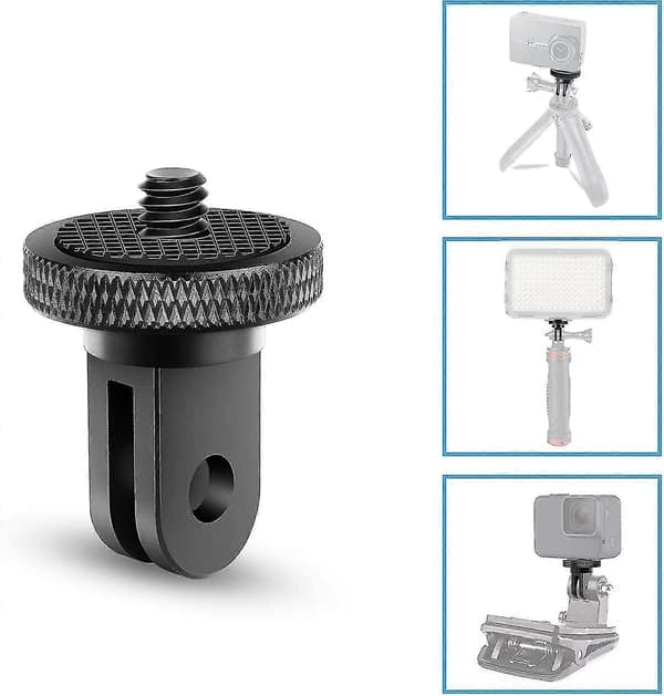 Stativadapter Kameramonteringstilbehør Aluminiumadapter til montering af kameraer på GoPro-beslag og andre actionkameraer (2 stk., sort)