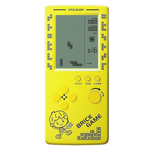Rs-100 Tetris Spillkonsoll Klassisk Blokkspill Puslespillspill Spiller Håndholdt Spillmaskin Murspill Batterier Ikke Inkludertbeyamis G - shengxin Yellow