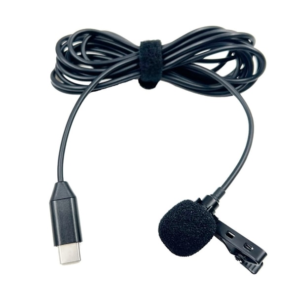 Bärbar USB C-mikrofon Professionell inspelningslösning för telefon 15-serien 1.5M