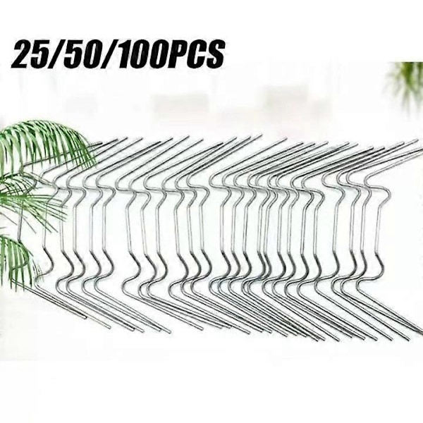 (XPDd) 100 stk. drivhusglassklemmer, rustfrie stål W-formede klemmer, mini drivhusklemmer for drivhus hage glasshus