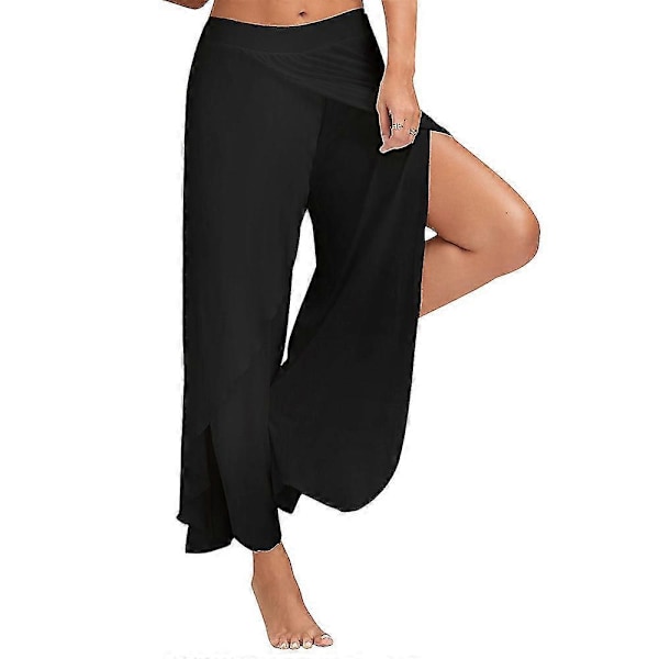 Yoga Byxor Dam Hippie Flowy Slit Byxor Harem Palazzo Yoga Split Byxor Lös Vida Ben Plus Size Flerfärgad Valfri Army Green M