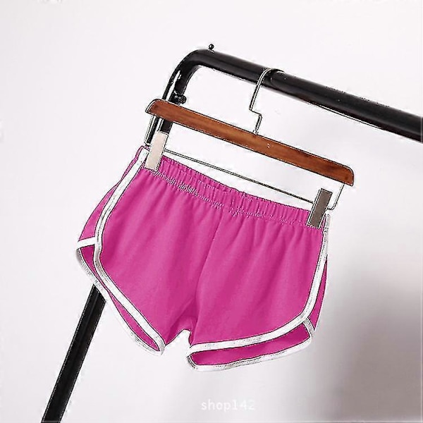 Naisten urheilushortsit kotiin, rento, yksivärinen, muodikas jooga, rantahousut, makeisenväriset hot pants A rose Red S
