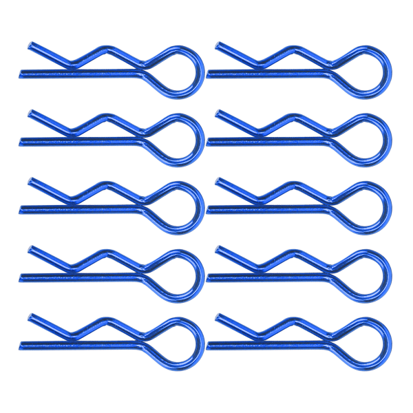 10 st 7MM RC Bil Skal Klämma R-Form Metall Kaross Clips Stift för 1/5 1/6 1/8 1/10 RC Bil (Blå)