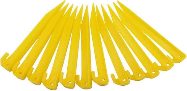 24 stk. teltplugger i plast, slitesterke piggkroker, markise, campingvognplugger, tilbehør