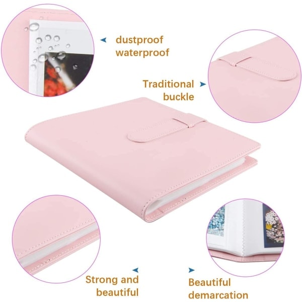 256 Taskun Photo Album Fujifilm Instax Mini LiPlay 11 90 70 50S 26 25 9 8+ 8 7S Pikakameralle/Mini Link SP-1 Tulostimelle Pink