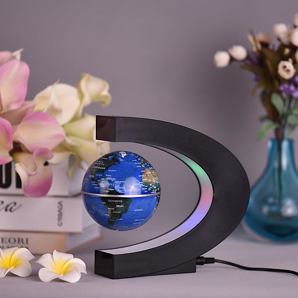 3 tommer Magnetisk Levitation Flydende Globus Verdenskort Globus Blue EU Plug