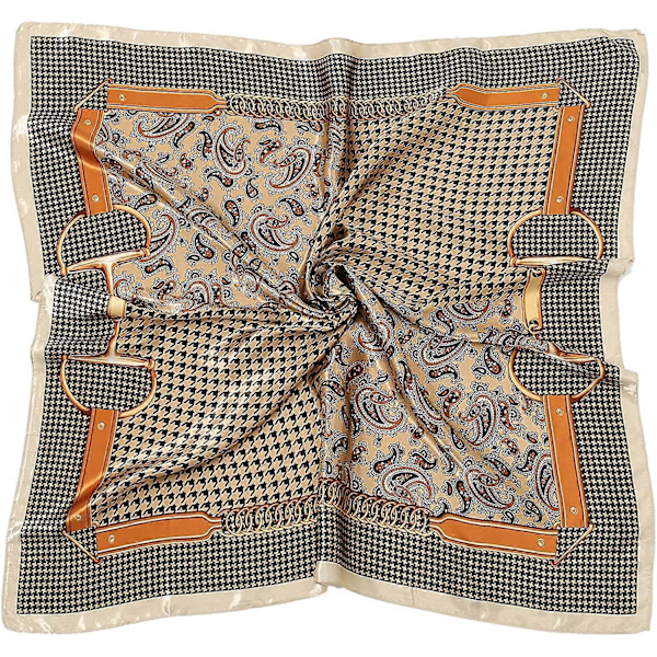 Huvudscarf i Silkesatin - Olaof Scarf för Kvinnor, Sova, Kvadratisk, Designer Bandana Olaof Scarf Style 10