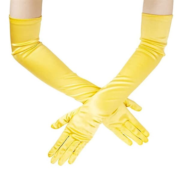 Lange satinhandsker kompatible med damebryllupshandsker Performance-handsker Satinehandsker Purple