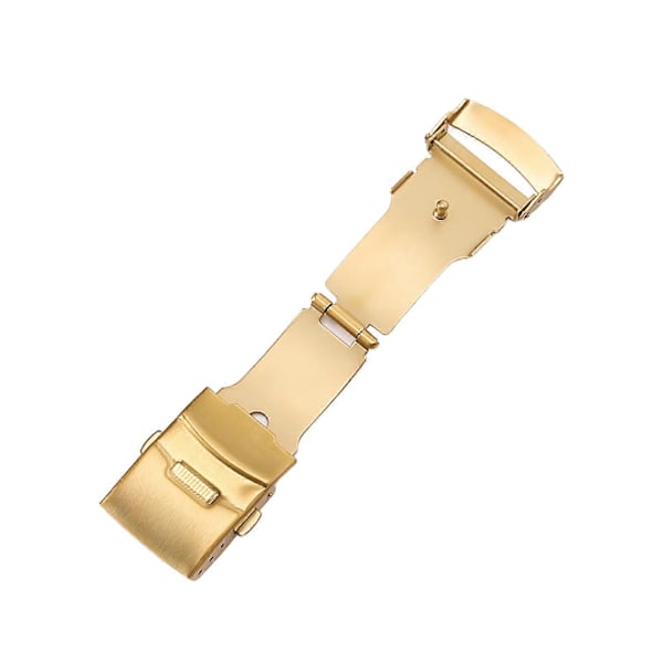 Klockspänne Universal Dubbeltryck Rostfritt Stål Klocka Säkerhetsviklås för Urmakare Rose Golden 16mm