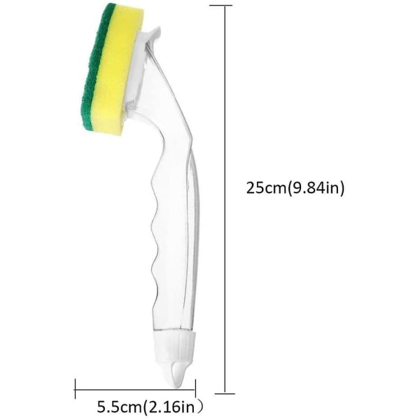 Oppvasksvamp med håndtak Skrubbe rengjøringsbørste Oppvaskbørster med håndtakssvamp