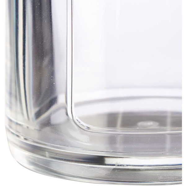 Bomuldsrondel Dispenser med låg, Plastik, Makeup, Opbevaring Badeværelse & Sminkebord, 20 x 7 cm, Transparent, polystyren