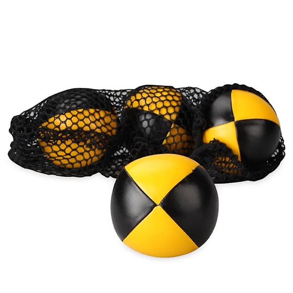 3 st Jugglingboll Set Panel Läder Professionell Jugglingboll för Nybörjare Barn Vuxen Yellow and Black