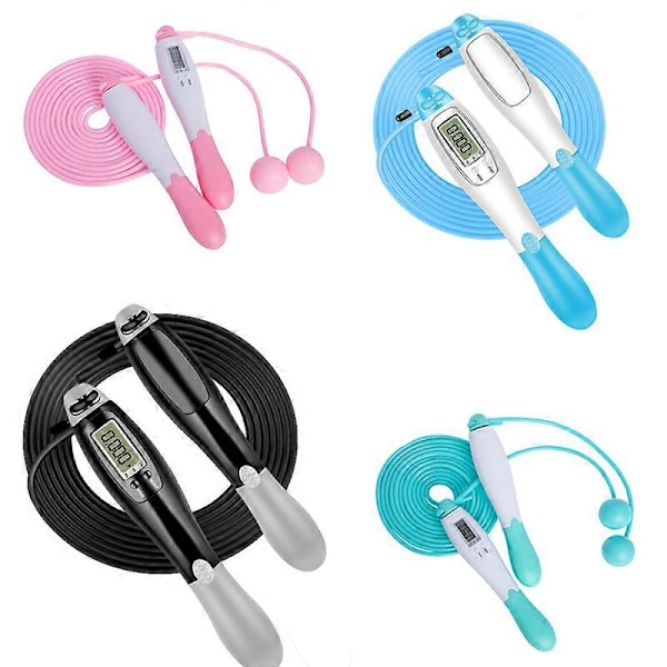 Digitalt hoppetau med timer, kalorieteller, treningssenter, rosa