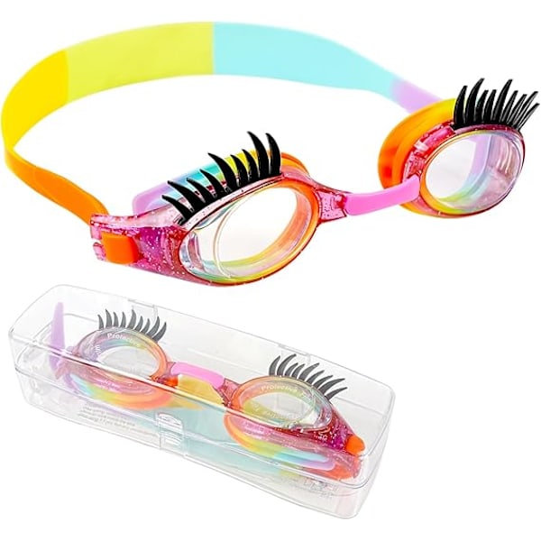 Kids Goggles,Swimming Goggles with Eye Lash for Kids Girls Children Teens Swim