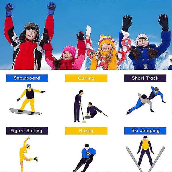 Børns Simple Mode Sikkerhed Vandtætte Vinter Ski Handsker Black