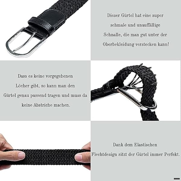 Unisex elastiskt flätat elastiskt bälte stretchbälte stretch b