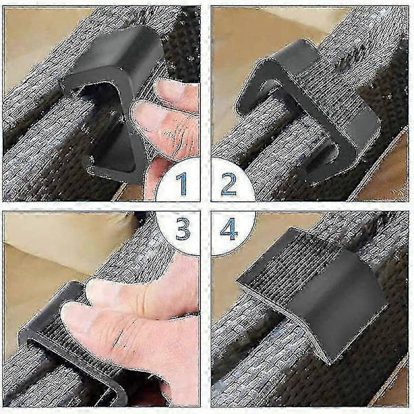 Fastgørelse til Rattan Møbler - Fletklips til Indendørs & Udendørs Brug Card Slot 4.3cm pack Of 8