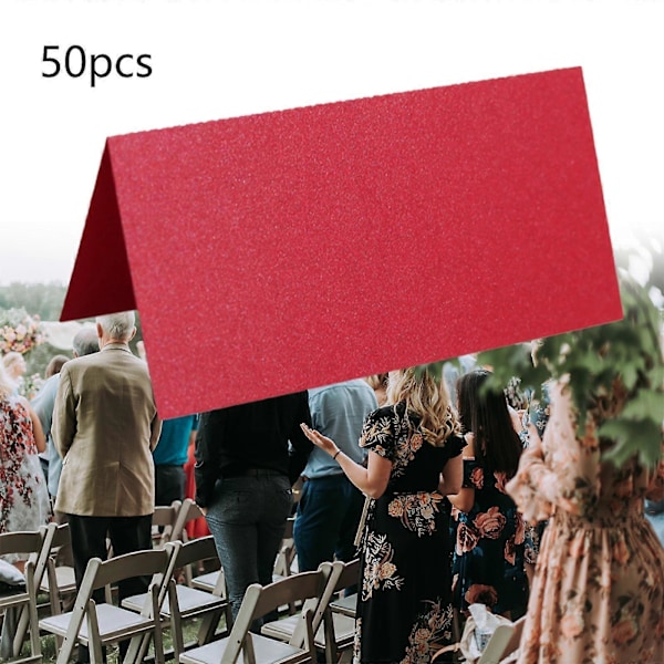 Paikkakortit, 50 kpl, täydellinen häihin, juhliin, tapahtumiin, pöytäkortit, nimikortit red