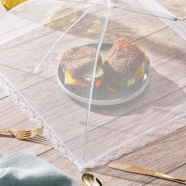 5 nätmatskydd för kök, picknick, camping - insektsflugsäker fint nätnät, hopfällbara tält, nätmatskydd pop-up tallrikskydd