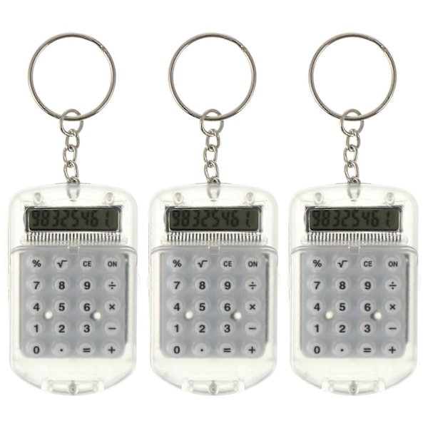 3 stk Mini Elektronisk Kalkulator Nøkkelring Liten Lommekalkulator Nøkkelring