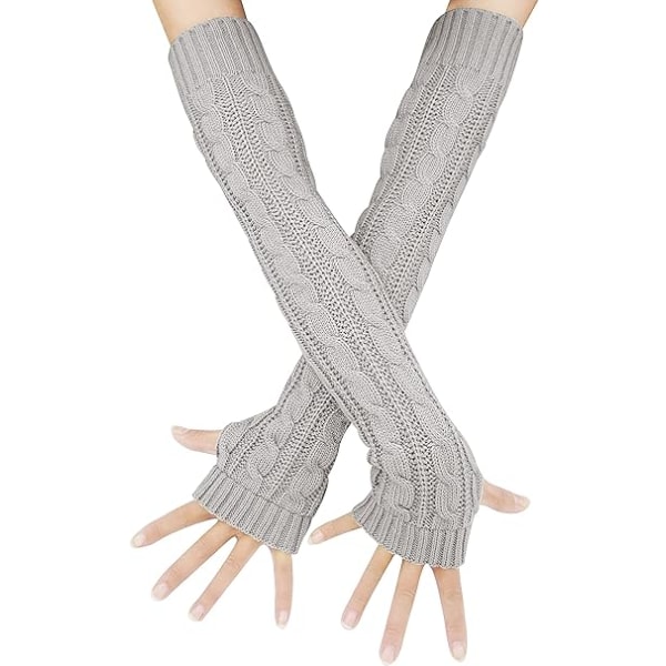 Vinterarmvärmare stickade fingerlösa handskar