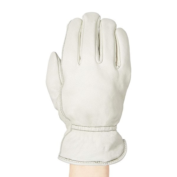 Läderarbetshandskar med elastisk baksida, L - Beige