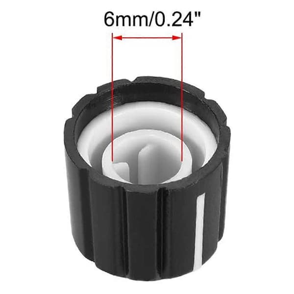 10 st Potentiometer Kontrollknappar för Elgitarr Volym Ton Knappar Svart D Typ 6mm