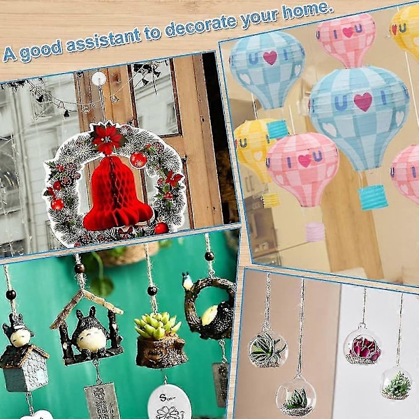 50 stk Takkrok Selvklebende Krok 20mm Plastkrok Uten Boring Krok Takfesting Selvklebende Veggkrok Takopphengskrok Shibaod