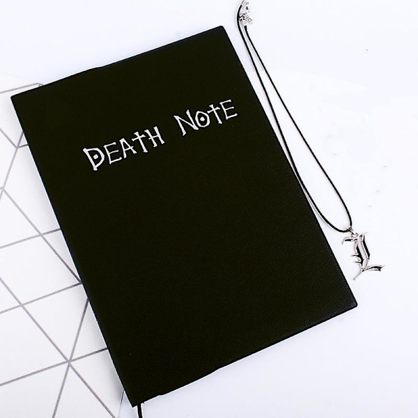 Anime Death Note Notebook Set Läderjournal Och Halsband Fjäderpenna Animationskonst Skrivjournal Death Note Anteckningsblock Notebook Necklace