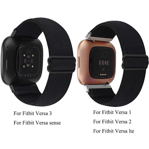 Joustava kudottu lenkkiremmi Fitbit Versa 3 2:lle, Versa Lite -remmi, säädettävä nylonurheilukelloremmi Fitbit Sense -kellolle Blue For Versa 2 Versa 1