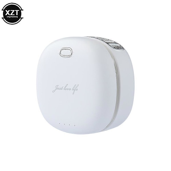 2023 Ny Mini Bærbar Hængende Talje Hals Ventilator Håndfri USB 3 Hastighed Justerbar Luftkøler Drop Shipping Sommer Udendørs WHITE